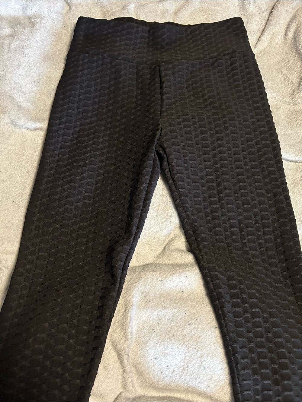BB Textured High-Rise Black Leggings